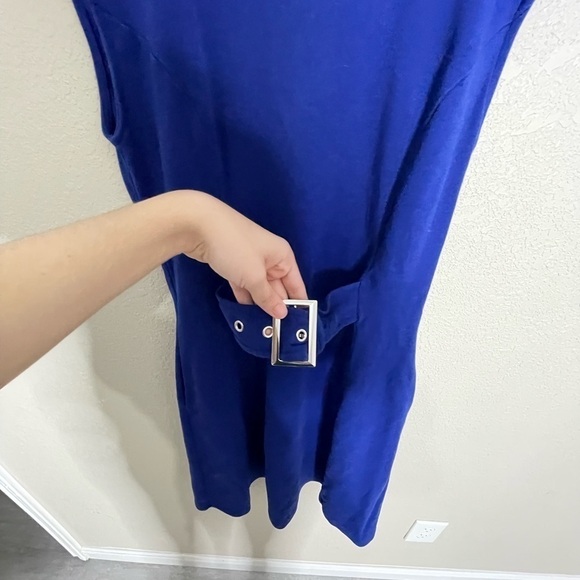 New York & Co Cobalt Blue Belted Middle Career Work Dress Small - Picture 3 of 8